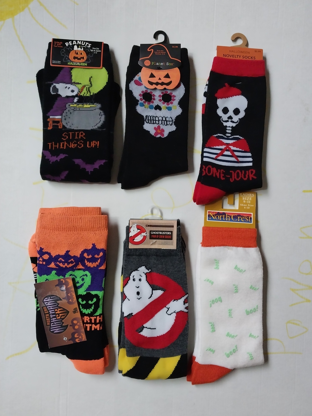 Halloween Crew Socks - Multi-Color Assortment